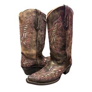 VTG Original Reyme Size 9.5-10 Wide Women’s Handmade Mexican Cowboy Boots